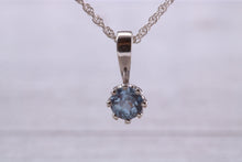 Load image into Gallery viewer, Aquamarine C Z Necklace. Made From Solid Sterling Silver