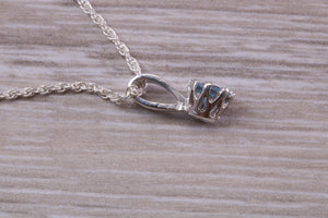 Aquamarine C Z Necklace. Made From Solid Sterling Silver