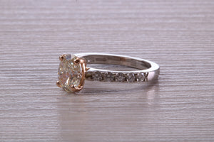 One and Quarter carat Oval cut Diamond Engagement Ring