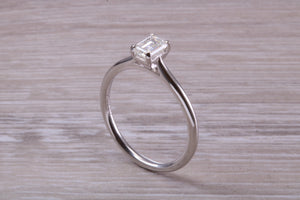 Half carat Emerald Cut Diamond set Solitaire