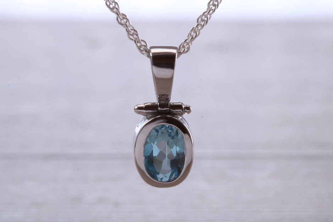 Sky Blue Topaz Necklace Made From Solid Sterling Silver