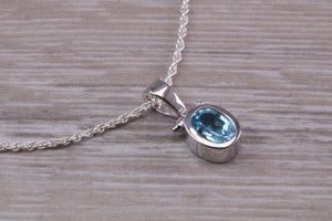 Sky Blue Topaz Necklace Made From Solid Sterling Silver