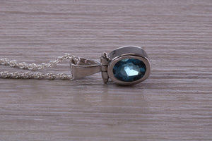 London Blue Topaz Necklace Made From Solid Sterling Silver