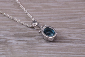 London Blue Topaz Necklace Made From Solid Sterling Silver