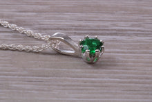 Load image into Gallery viewer, Green Emerald C Z Necklace. Made From Solid Sterling Silver