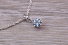 Load image into Gallery viewer, Aquamarine C Z Necklace. Made From Solid Sterling Silver