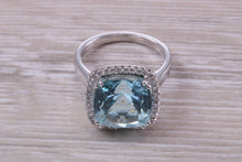 Load image into Gallery viewer, Large 7 carat Aquamarine and Diamond Ring