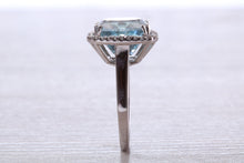 Load image into Gallery viewer, Large 7 carat Aquamarine and Diamond Ring