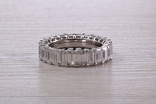 Load image into Gallery viewer, Very Dressy Eight carats Emerald cut Moissanite Diamond set Platinum Band