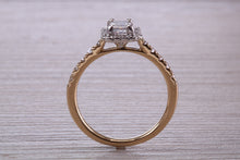 Load image into Gallery viewer, Halo set Emerald cut Certified Diamond Engagement Ring