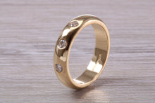 Load image into Gallery viewer, Chunky Trilogy Diamond Set Yellow Gold Band