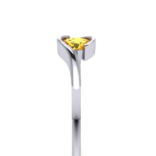 Load image into Gallery viewer, Two carat Natural Oval cut Yellow Sapphire Crossover Ring