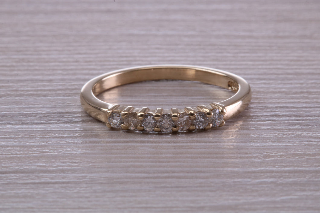 Seven Stone Diamond set Yellow Gold Eternity Ring