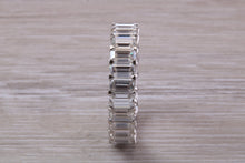 Load image into Gallery viewer, Very Dressy Eight carats Emerald cut Moissanite Diamond set Platinum Band