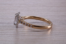 Load image into Gallery viewer, Halo set Emerald cut Certified Diamond Engagement Ring