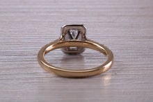 Load image into Gallery viewer, Halo set Emerald cut Certified Diamond Engagement Ring