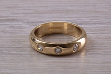 Load image into Gallery viewer, Chunky Trilogy Diamond Set Yellow Gold Band