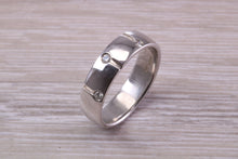 Load image into Gallery viewer, 6 mm wide Diamond set White Gold Band