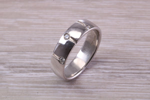 6 mm wide Diamond set White Gold Band