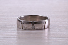 Load image into Gallery viewer, 6 mm wide Diamond set White Gold Band
