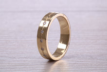 Load image into Gallery viewer, 5 mm wide Diamond set Yellow Gold Unisex Band