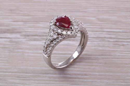 Very Dressy One carat Ruby and Diamond Ring