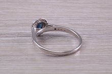 Load image into Gallery viewer, Beautiful Blue Sapphire and Halo set Diamond Ring