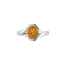 Load image into Gallery viewer, Two carat Natural Oval cut Yellow Sapphire Crossover Ring