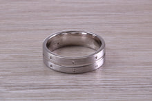 Load image into Gallery viewer, Gents 6 mm Wide Patterned White Gold Band