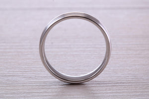 Gents 6 mm Wide Patterned White Gold Band