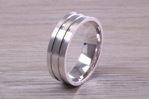 Sterling Silver 8 mm Wide Fashioned Band