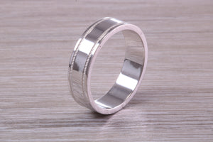 Sterling Silver 6 mm Wide Fashioned Band