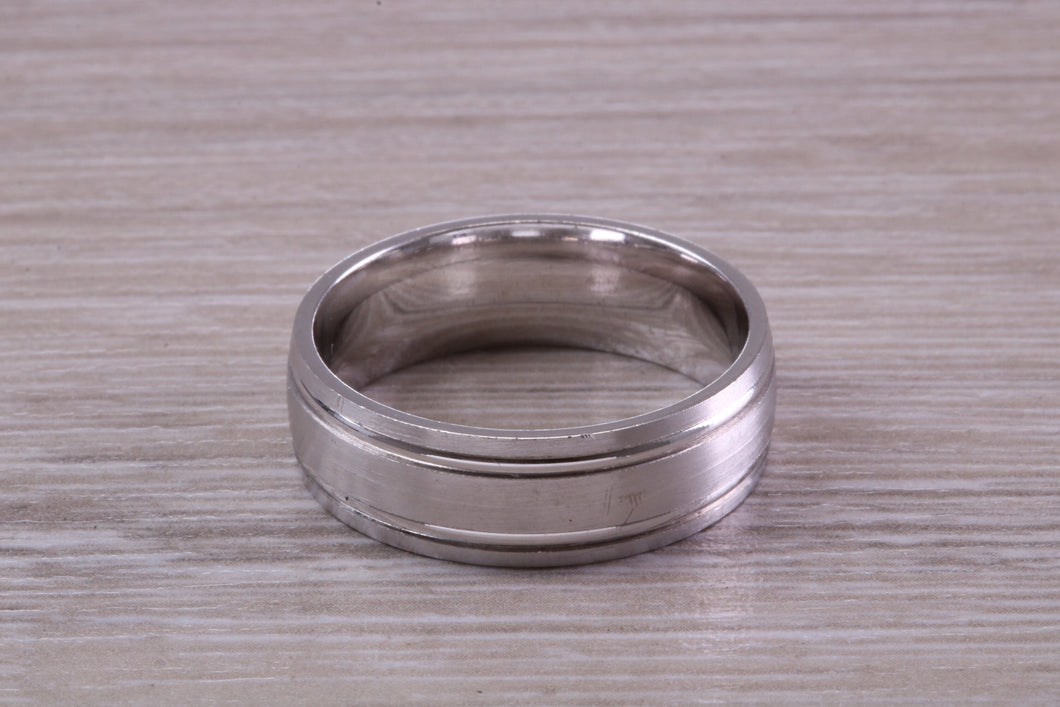 Sterling Silver 8 mm Wide Fashioned Band