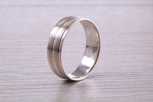 Sterling Silver 6 mm Wide Fashioned Band