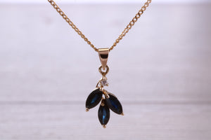 Beautiful Sapphire and Diamond Necklace with Matching Earrings