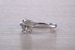 Stunning One carat Certified Oval cut Diamond set Platinum Solitaire