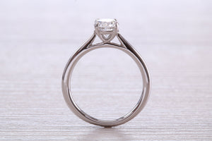 Stunning One carat Certified Oval cut Diamond set Platinum Solitaire