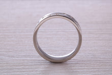 Load image into Gallery viewer, Gents 6 mm Wide Patterned White Gold Band