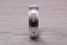 Load image into Gallery viewer, Gents 6 mm Wide Diamond set White Gold Band