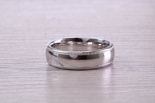 Load image into Gallery viewer, Gents 6 mm Wide Patterned White Gold Band