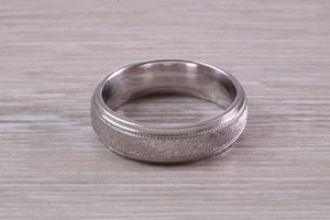 Sterling Silver 6 mm Wide Fashioned Band