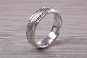 Sterling Silver 6 mm Wide Fashioned Band