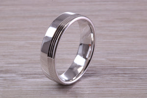 Sterling Silver 6 mm Wide Fashioned Band