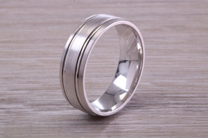 Sterling Silver 8 mm Wide Fashioned Band