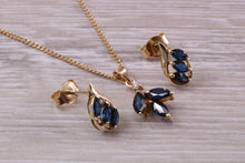 Load image into Gallery viewer, Beautiful Sapphire and Diamond Necklace with Matching Earrings