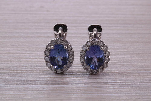 Beautiful Blue Sapphire and Diamond set Earrings