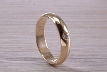 Load image into Gallery viewer, Diamond set 5 mm Wide Yellow Gold Wedding Band