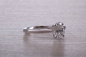 Stunning One carat Certified Oval cut Diamond set Platinum Solitaire