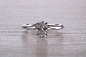 Stunning One carat Certified Oval cut Diamond set Platinum Solitaire