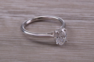 Stunning One carat Certified Oval cut Diamond set Platinum Solitaire